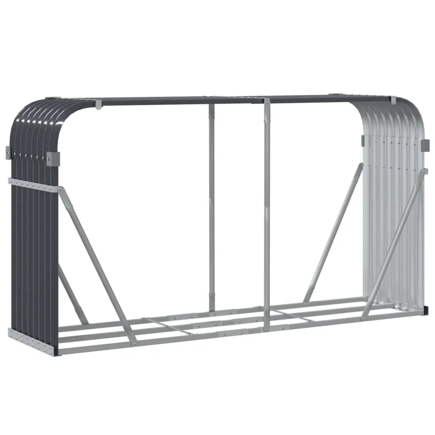 vidaXL Kaminholzunterstand, anthrazitfarbener Holzunterstand aus verzinktem Stahl, 180x45x100 cm.
