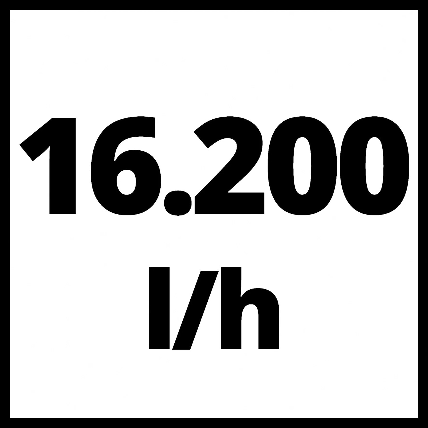 Symbol: Fördermenge der Einhell Schmutzwasserpumpe GC-DP 6935 LL beträgt 16.200 l/h.