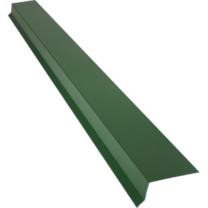 Traufblech Trapez, 30x80x1000 mm, nadelgrün, für Dachbleche. Verbindung Dachfläche und Regenrinne.