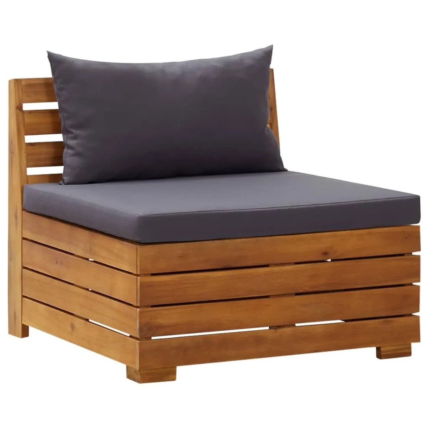 vidaXL Modular-Mittelsofa 1 Stk mit Auflagen Massivholz Akazie 46690