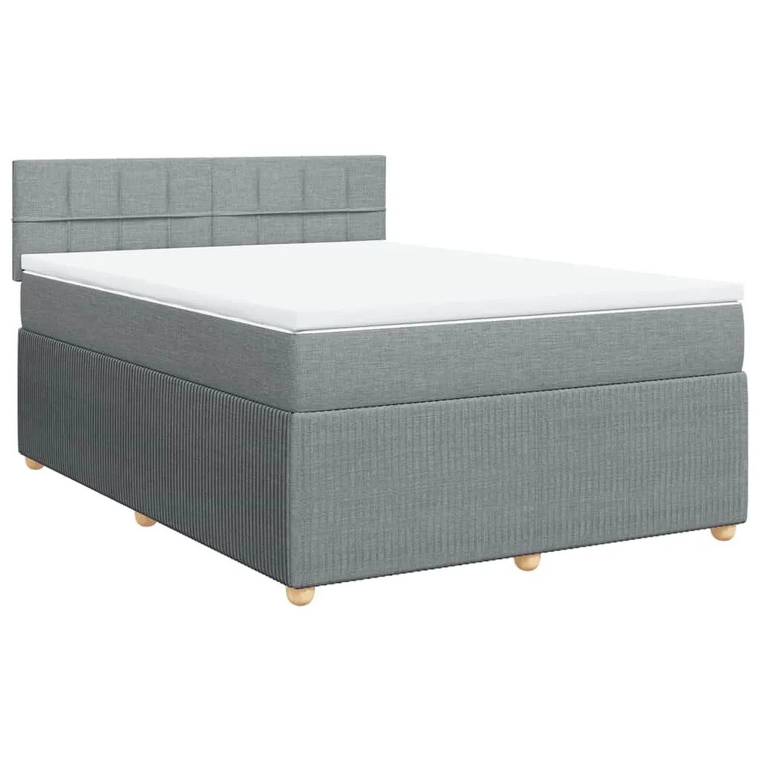 vidaXL Boxspringbett mit Matratze Hellgrau 160x200 cm Stoff 3289807 günstig online kaufen