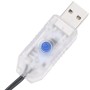Detailaufnahme des USB-Steckers und der Steuerung der blauen vidaXL Lichterkette mit 400 LEDs.