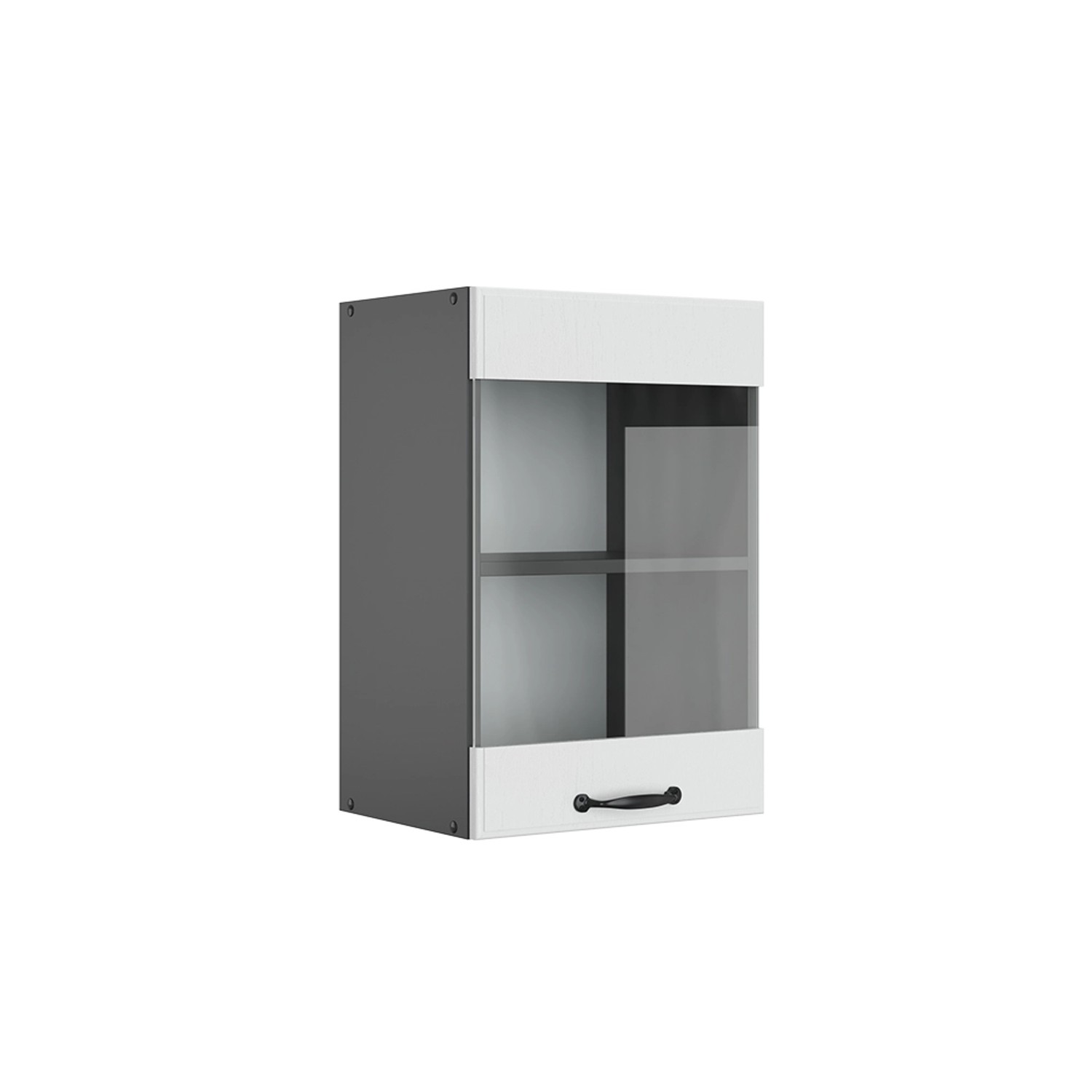 Vicco Küchenglasschrank R-Line Glashängeschrank Weiß Landhaus/Anthrazit 40 cm
