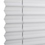 Detailansicht: Weißes Wohnidee Plissee 40x130 cm mit Bedienschienen.