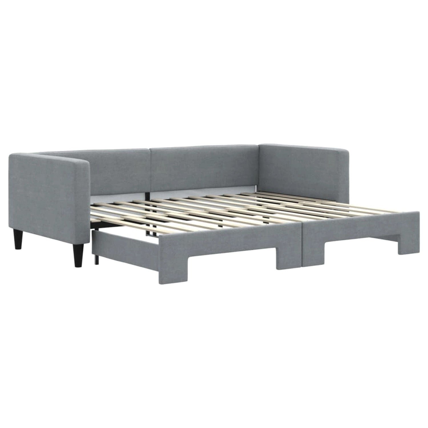 vidaXL Gästebett Tagesbett Ausziehbar Hellgrau 90x200 cm Stoff Gästebett Be günstig online kaufen