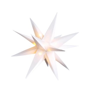 Weißer 3D LED Leuchtstern Ø 25 cm mit warmweißen Lichtern für Innen- & Außenbereich. Ideal als Weihnachtsdeko.