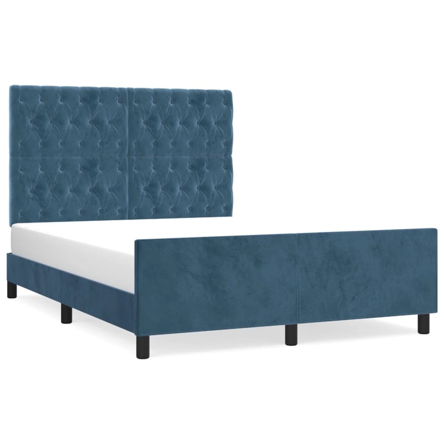 vidaXL Bettgestell ohne Matratze Dunkelblau 140x190 cm Samt 3125938 günstig online kaufen