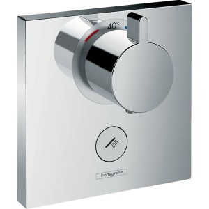 Hansgrohe ShowerSelect Thermostat HighFlow Unterputz in Chrom mit Temperaturregler und Brause-Taste.