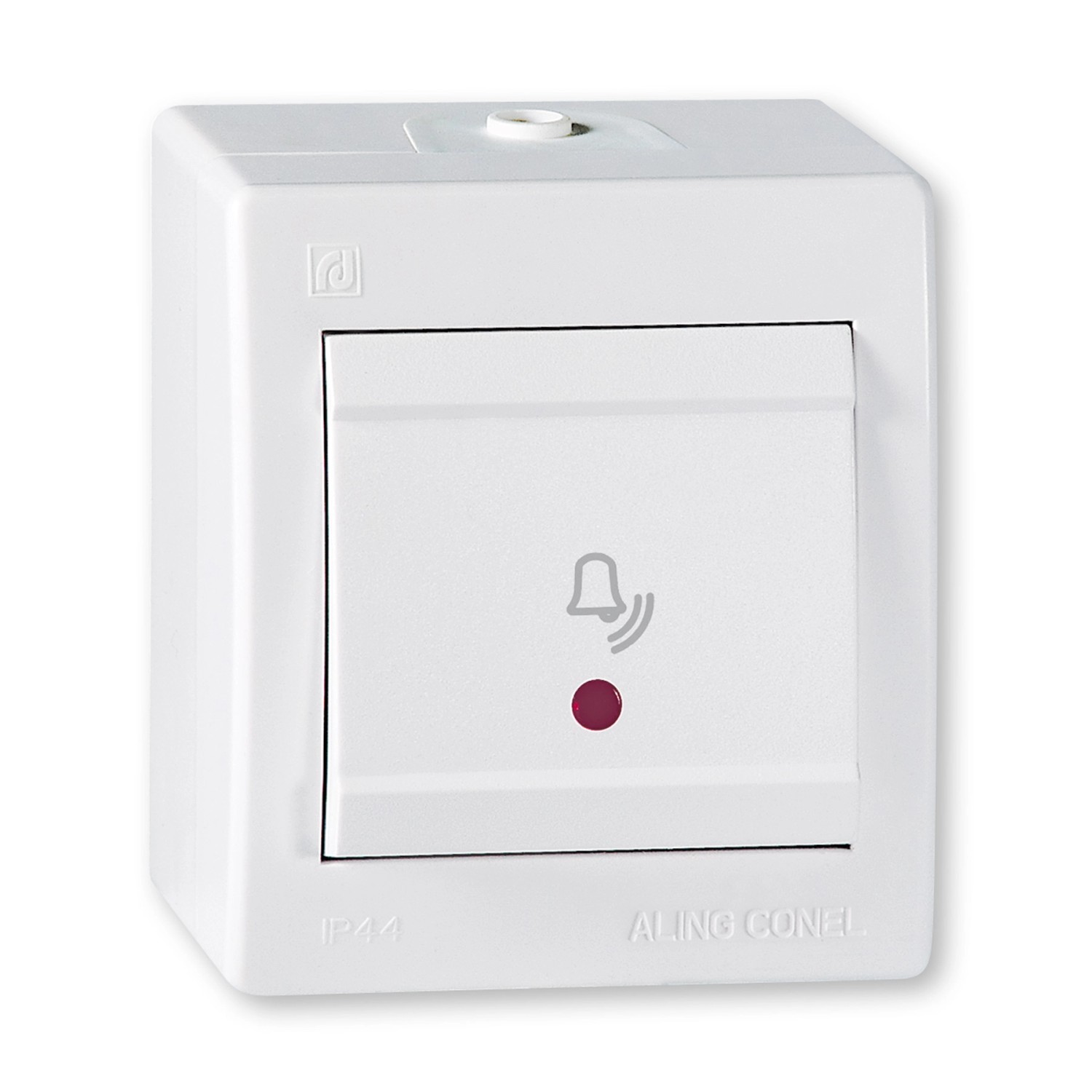 Aling-Conel Aufputz Klingeltaster mit Glimmlampe 10AX250V IP 44 Weiß