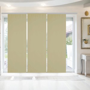 Arsvita Schiebegardine Alessia, 3er-Pack, blickdicht, taupe hell. Fenstervorhang für Wohnraum.