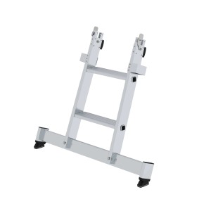 PROREGAL Stufen-Glasreinigerleiter Unterteil mit 2 Stufen und Traverse für sicheren Stand.