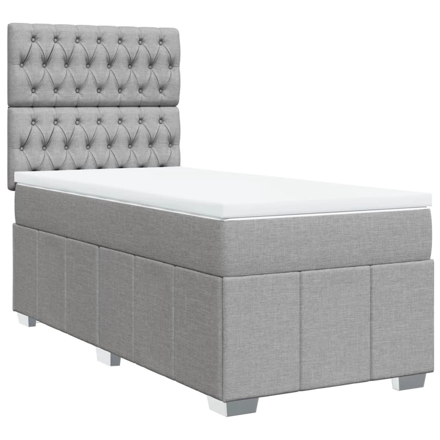 vidaXL Boxspringbett mit Matratze Hellgrau 100x200 cm Stoff 3291586 günstig online kaufen