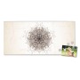 Silberne Magnettafel 78x37cm mit Mehendi-Motiv, inklusive Magnete und Foto.