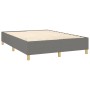 vidaXL Boxspringbett, dunkelgrau, 140x190 cm, Stoffbezug. Bettgestell mit Lattenrost und Füßen.
