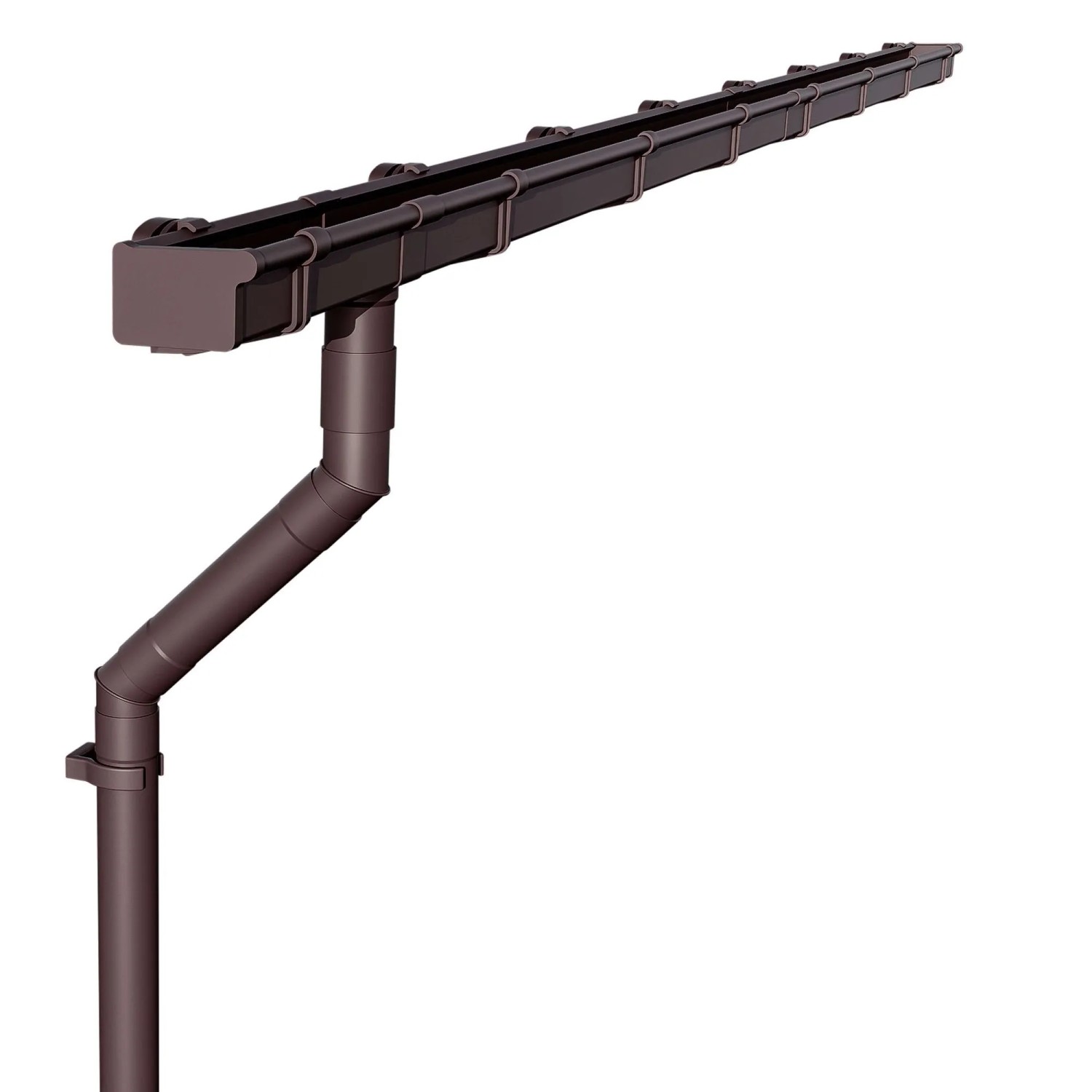 INEFA Dachrinnen Set Kunststoff Kastenrinne NW68/68mm 8 x 2m Dunkelbraun