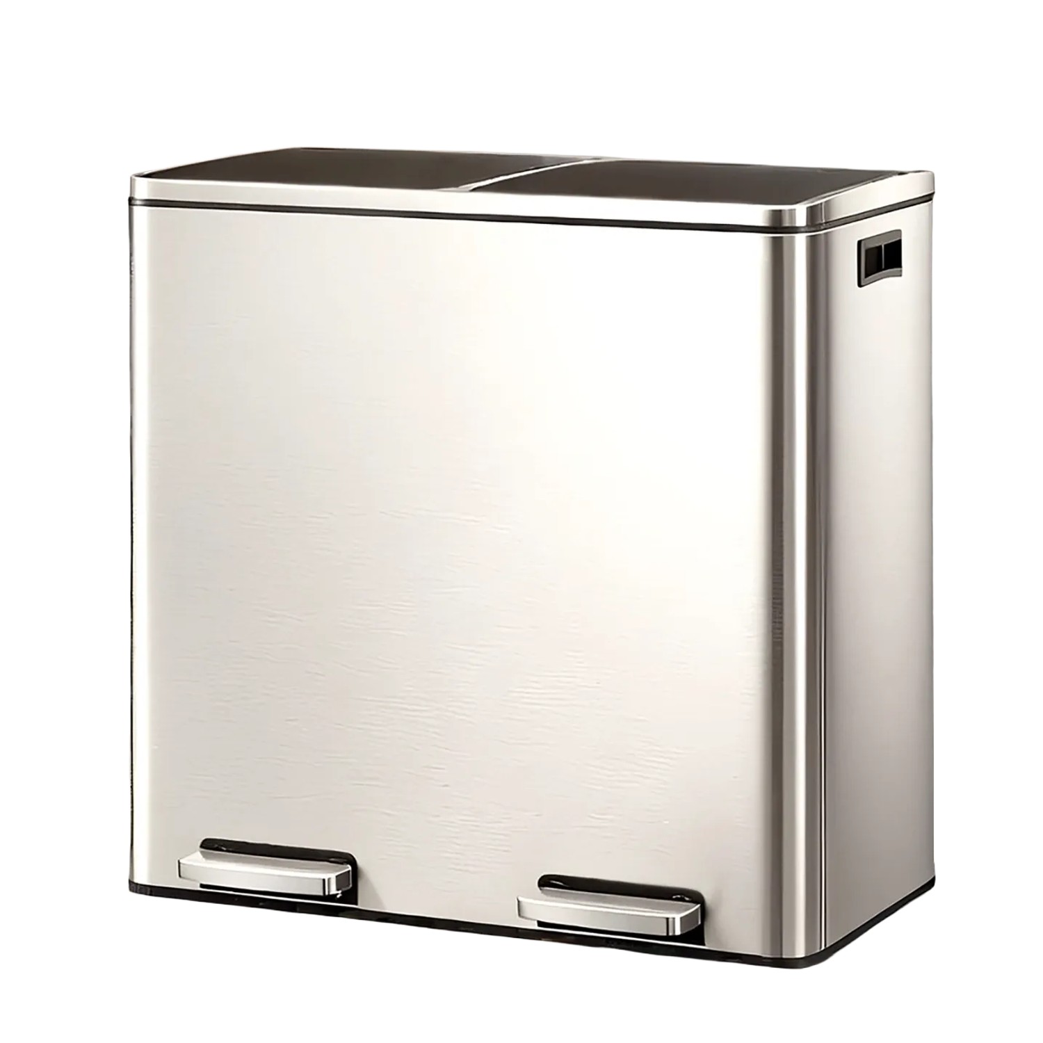 Songmics Mülleimer Pary 2 Fächer x 30 l Silber-Schwarz günstig online kaufen