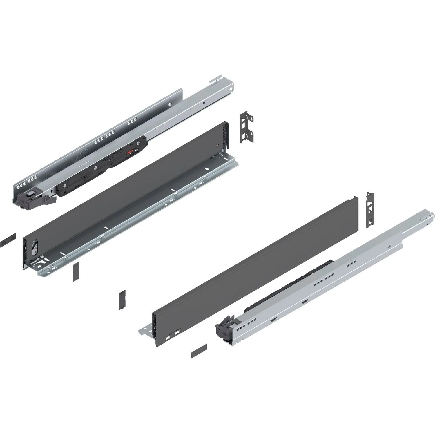 Blum Legrabox Pure Set Höhe M Tip-On Vollauszug 650 mm 70 kg Oriongrau 1 Paar