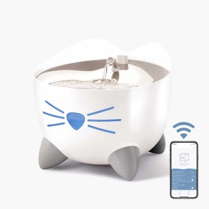 Catit Smart Trinkbrunnen Pixi, weiß, 2 Liter, mit App-Steuerung für Katzennäpfe & Katzentränken.