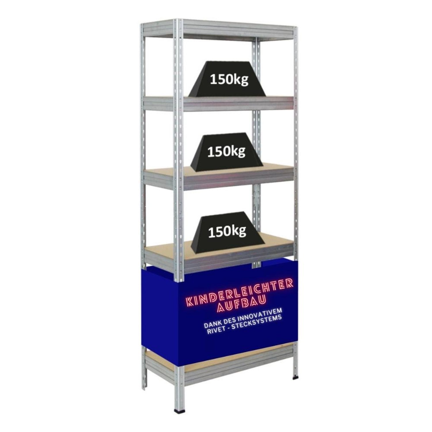 PROREGAL Schwerlastregal Rivet HxBxT 180 x 75 x 35 cm Fachlast 150 kg Innov günstig online kaufen