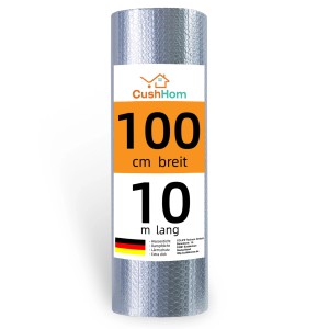 CCLIFE Isolierfolie, 100cm breit, 10m lang, alubeschichtet, für Dämmung von Dach, Fenster, Rohre, Böden.