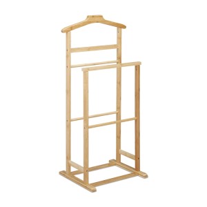 Relaxdays Herrendiener Kleiderständer Bambus Natur 98,5 cm x 47 cm x 36 cm