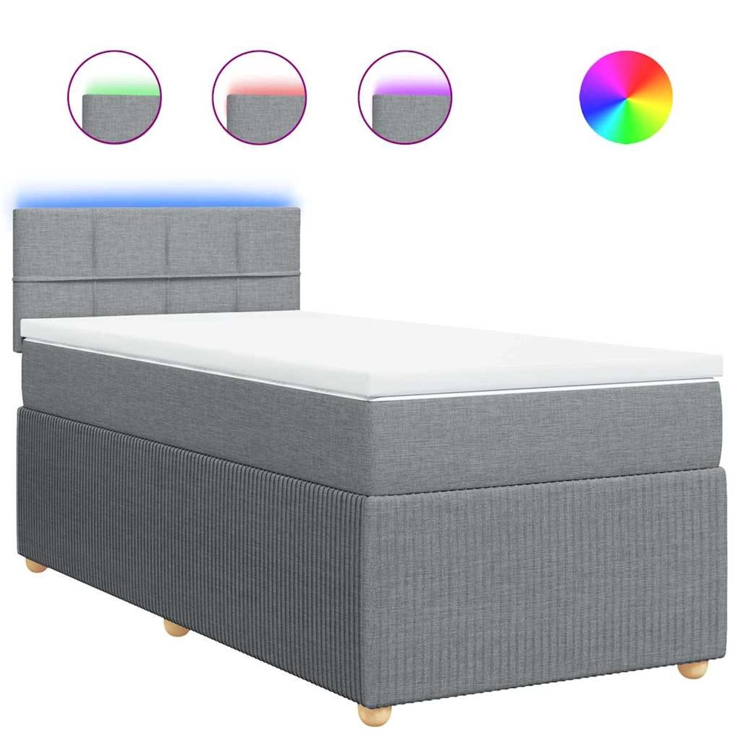 vidaXL Boxspringbett mit Matratze Hellgrau 90x190 cm Stoff 3289611 günstig online kaufen