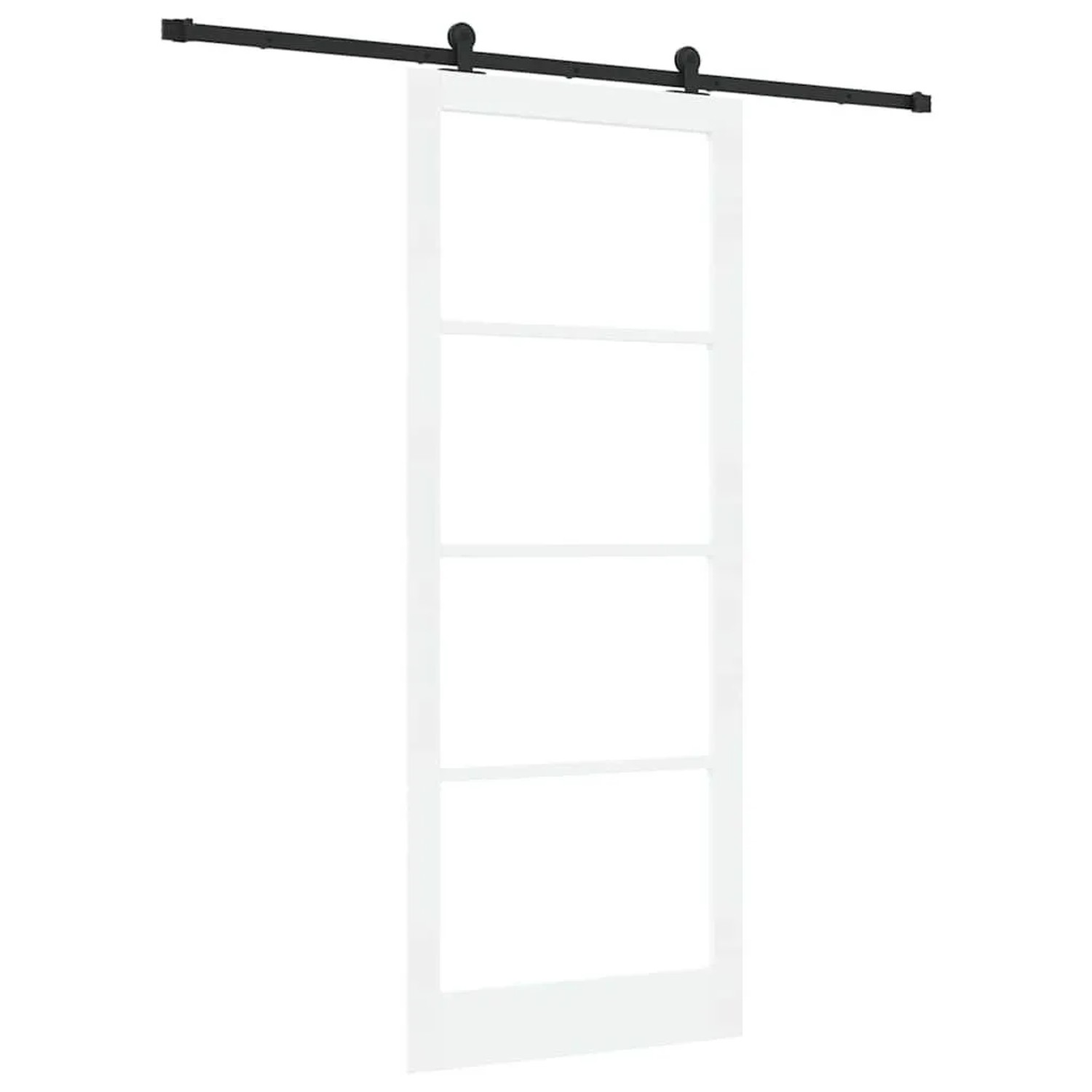 vidaXL Schiebetür ORKDAL Weiß 93 x 232 cm Massivholz Kiefer und Glas 3332152