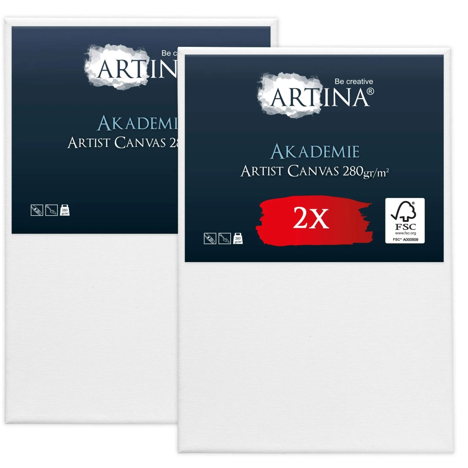 Artina Keilrahmen Leinwand Akademie 30x80cm 2er Set
