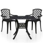 Schwarzes 3-tlg. vidaXL Bistro-Set aus Aluminiumguss für den Garten.