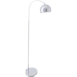 Näve Stehleuchte Style Chrom, Design-Stehlampe aus Metall mit rundem Schirm.