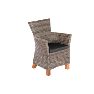 Merxx Toskana Sessel mit Sitzkissen, Teil des 9-tlg. Gartenmöbel-Sets.