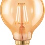 Goldene Eglo E27 LED Lampe in Glühlampenform mit warmweißem Licht.