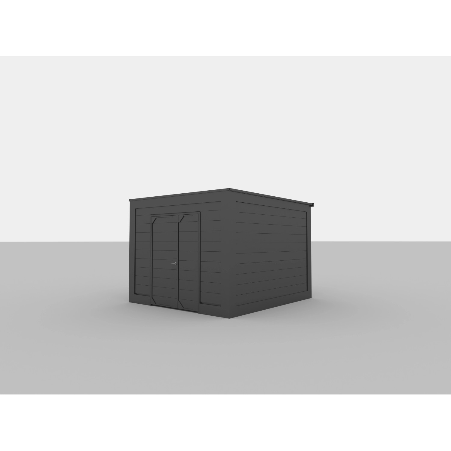 Allview ApS CUBIC Geräteschuppen 3,0 x 3,3 m - Grauschwarz RAL 7021 günstig online kaufen