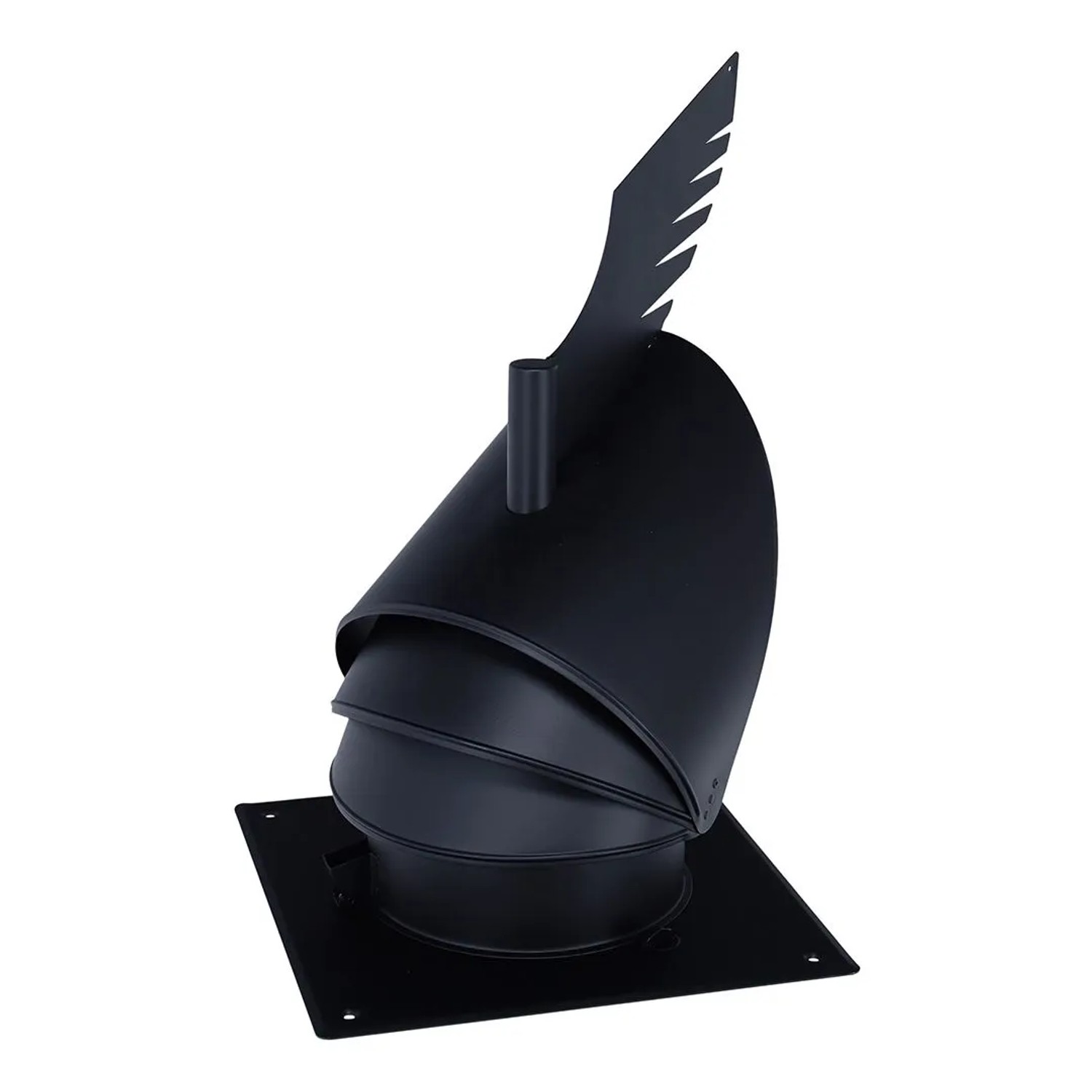 Subtiel Schornsteinaufsatz Rotowent Dragon 1 Mit Montageplatte Edelstahl Ø 200 mm Schwarz
