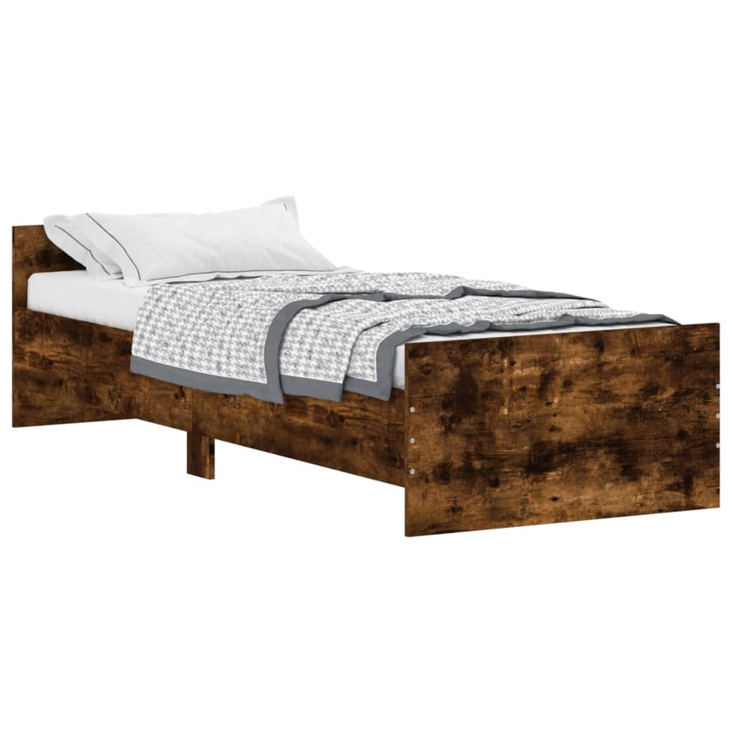 vidaXL Bettgestell Räuchereiche 75x190 cm Holzwerkstoff Modell 11907958 günstig online kaufen