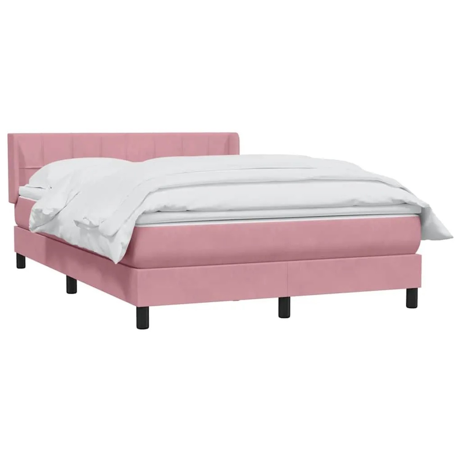 vidaXL Boxspringbett mit Matratze Rosa 160x220 cm Samt 3318164 günstig online kaufen