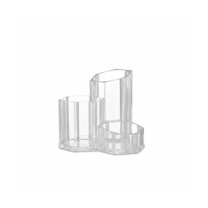 Relaxdays Pinselhalter Acryl Transparent Dreiteilig 12 cm x 13 cm x 13,5 cm