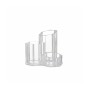 Relaxdays Pinselhalter Acryl Transparent Dreiteilig 12 cm x 13 cm x 13,5 cm
