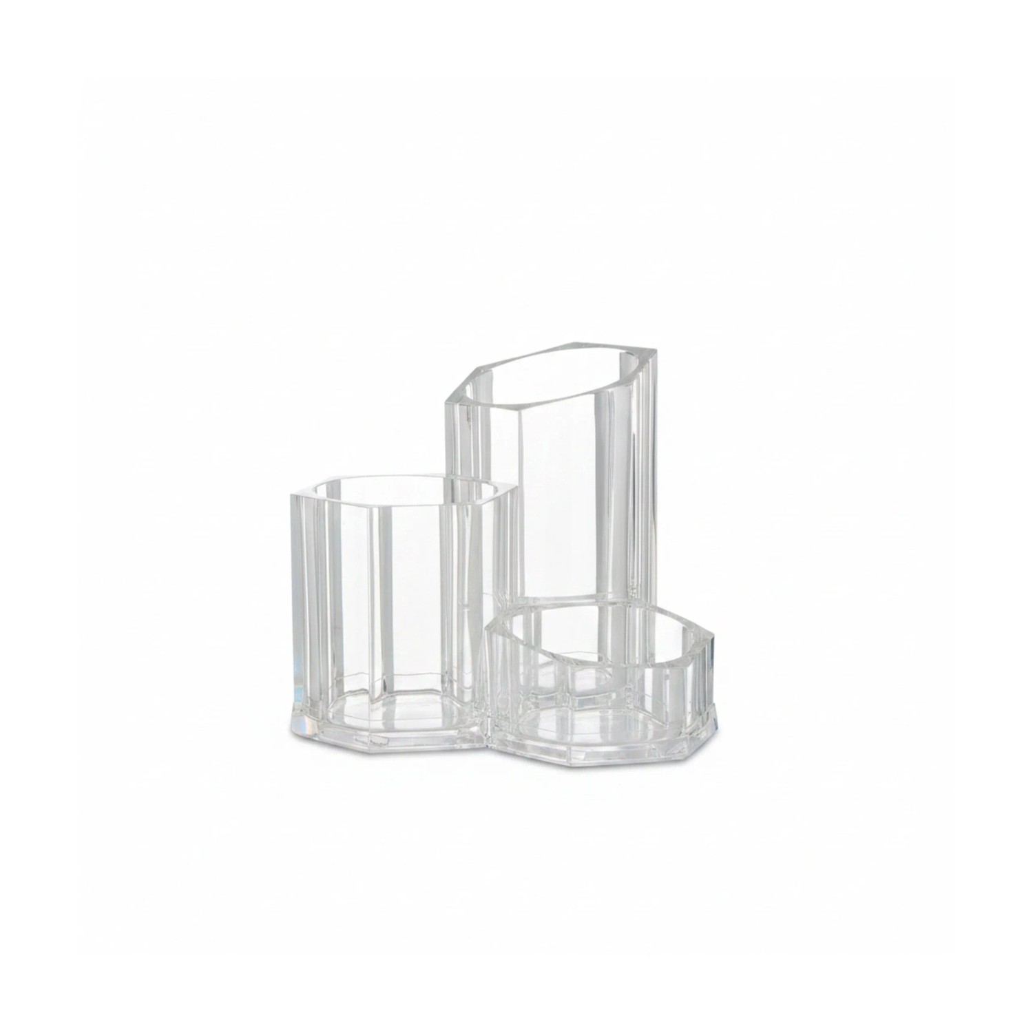 Relaxdays Pinselhalter Acryl Transparent Dreiteilig 12 cm x 13 cm x 13,5 cm