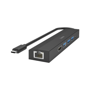Hama USB-C Hub Multiport mit 6 Anschlüssen (USB-A, USB-C, HDMI, LAN) für Computer & Multimedia.