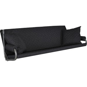 Angerer Hollywoodschaukel Auflage Joy Grau mit Kissen und Armröllchen für 180 cm Sitzbreite.