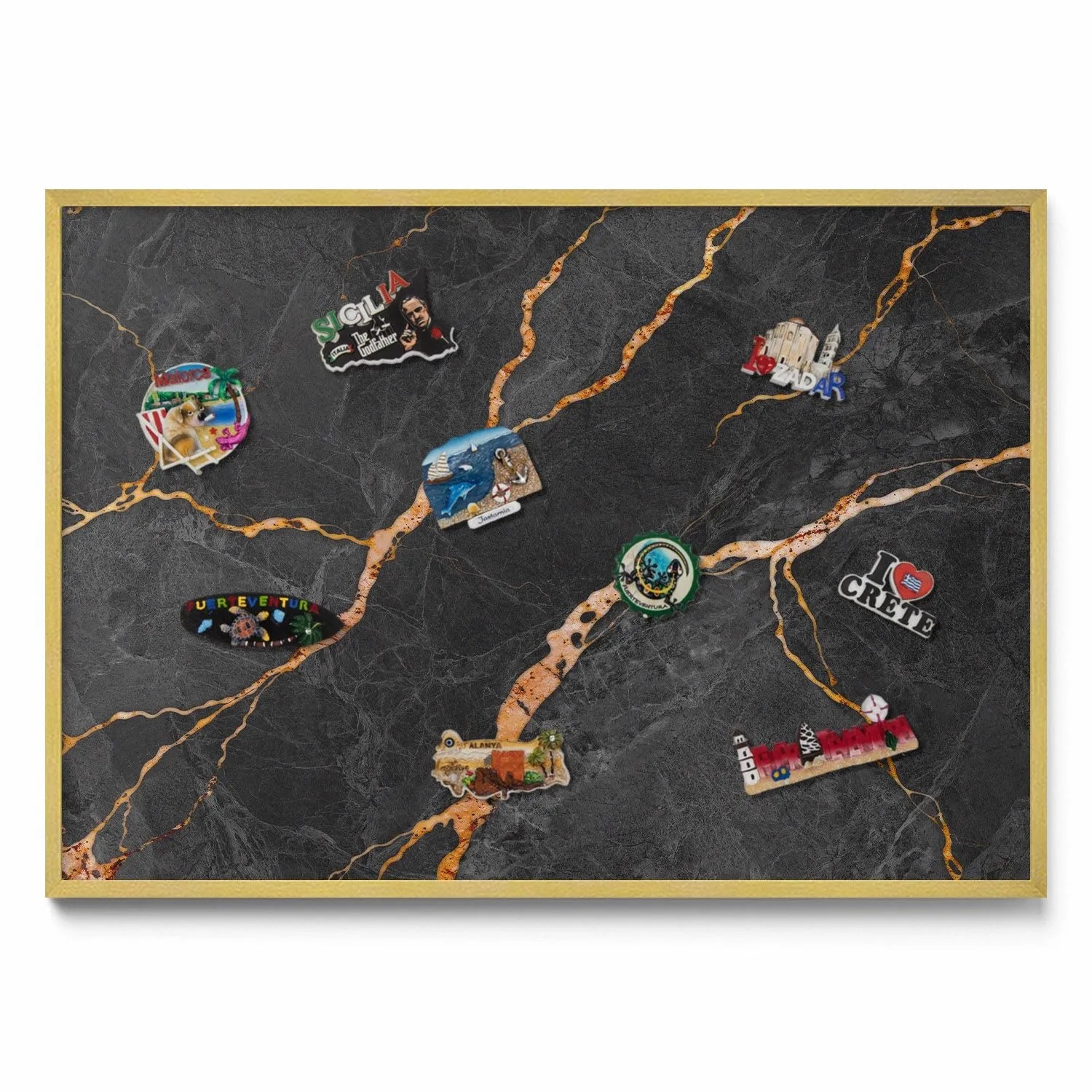 Tulup Magnettafel Blech Magnettafel für Sammlermagnete Dekorierter Dunkler günstig online kaufen