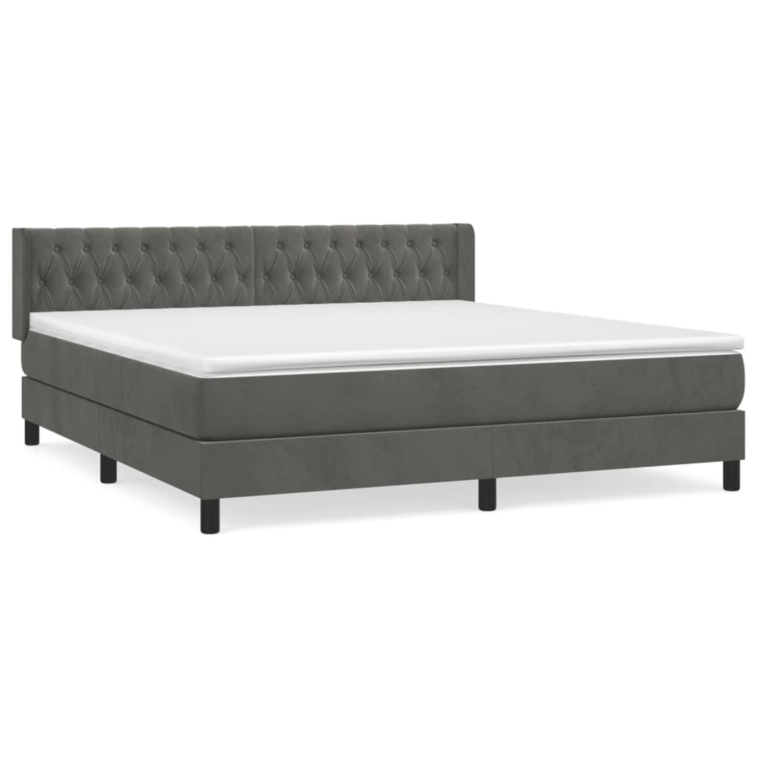 vidaXL Boxspringbett mit Matratze Dunkelgrau 180x200 cm Samt1390348 günstig online kaufen