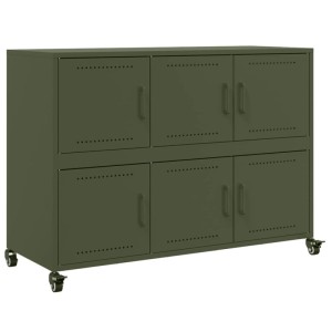 vidaXL Sideboard Olivgrün 100,5x39x72 cm Stahl 846744