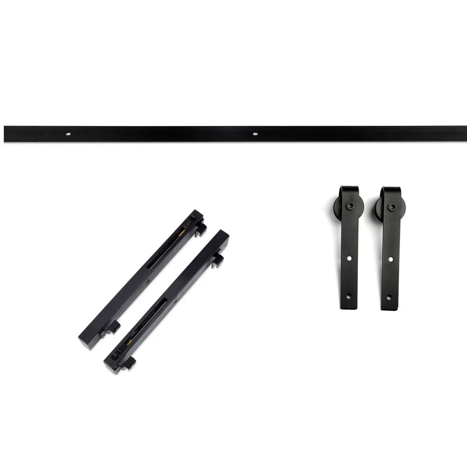 SOTECH Schiebetüren Set LOUNGE-1 2m Seitlich Anschraubbar Soft Close Schwarz