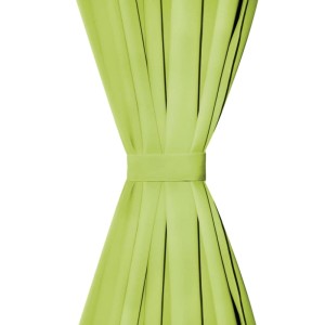 vidaXL Vorhänge Mikro-Satin 2 Stk mit Schlaufen 140 x 175 cm Grün 132222