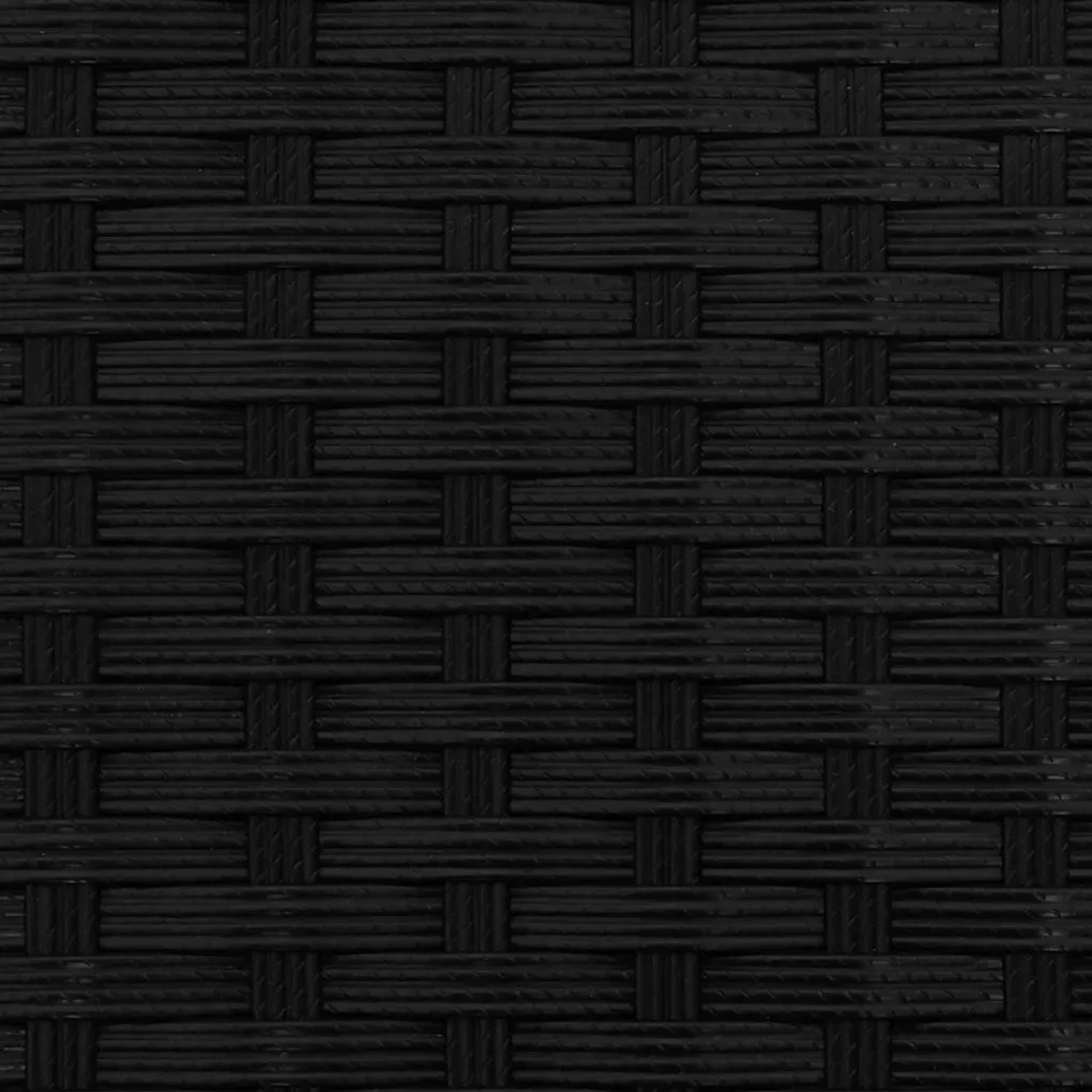 Detailaufnahme des schwarzen Metall-Pflanzkübels von vidaXL mit geflochtener Textur.
