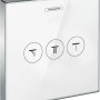 Hansgrohe ShowerSelect Unterputzventil, Glas Weiß/Chrom für 3 Verbraucher.