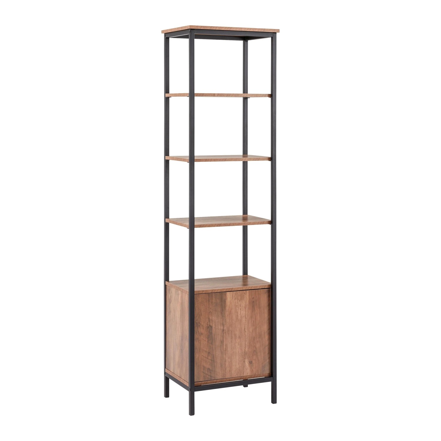 Bessagi Home Hochschrank Dell Braun/Schwarz ca. 45x172x34 cm