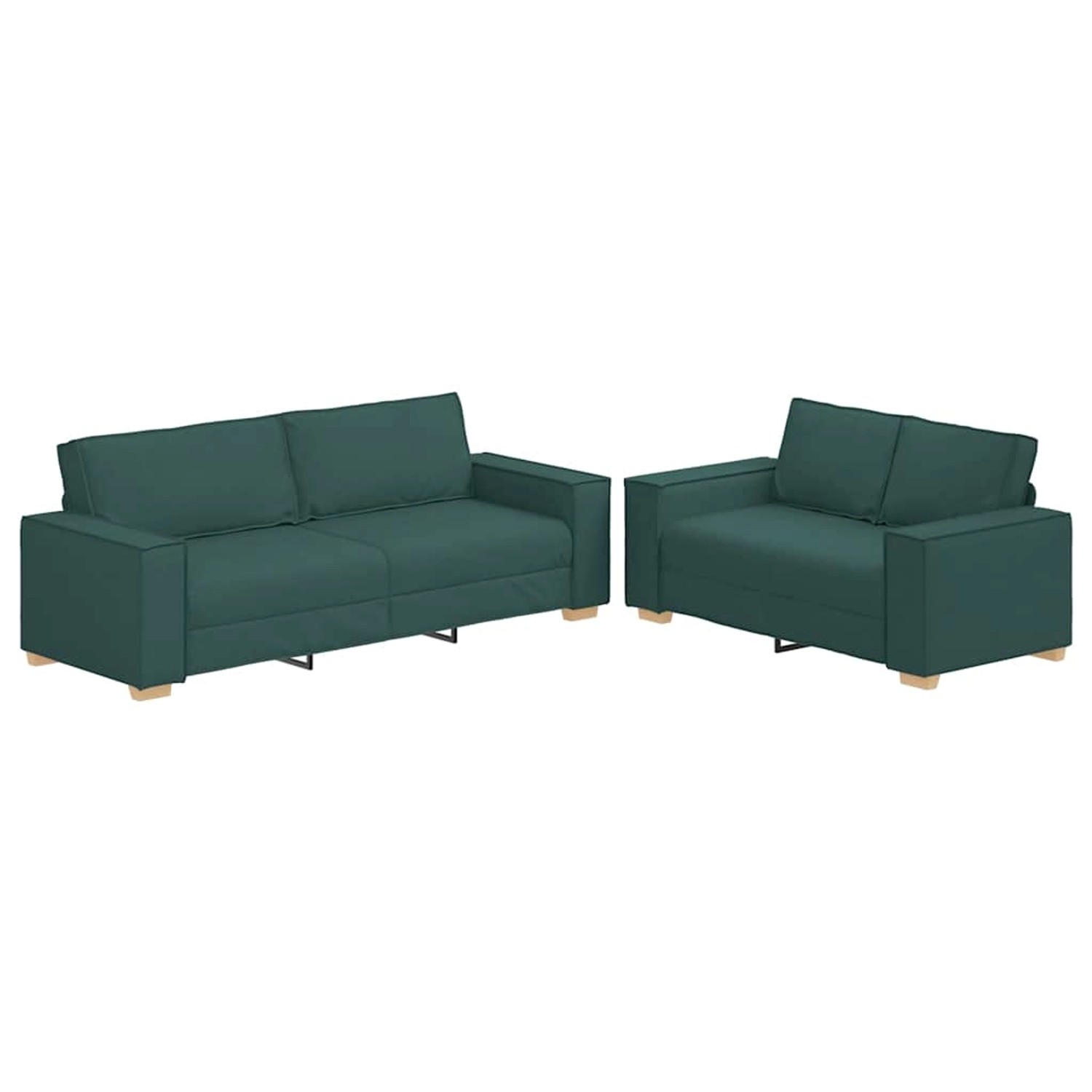 vidaXL 2-Teiliges Sofa-Set mit Kissen Dunkelgrün Stoff 3324696